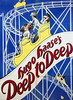Rollercoaster: advertising, fun fair, poster Hugo Haase`s Deep