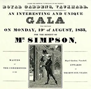 Fundraising: Advert, Gala for Benefit of Mr Simpson