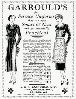 Edgeware: Advert for Garrould's uniforms for maids 1937