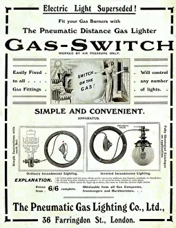 Farringdon: Advert, Gas Switch, The Pneumatic Gas Lighting Co Ltd