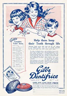Coupons: Advert for Gibbs Dentifrice Toothpaste 1923