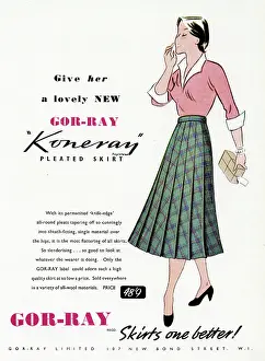 Gor Ray: Advert for Gor-ray Koneray pleated skirts 1950