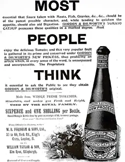 Tomatoes: An advertisement for Gordon & Dilworth's tomato sauce