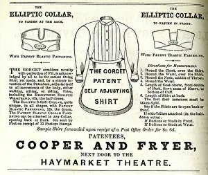 Haymarket: Advert, Gorget patent self-adjusting shirt and elliptic coll