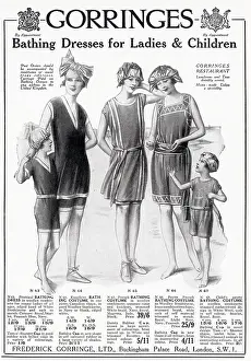 Gorringes: Advert for Gorringes - bathing dresses 1923