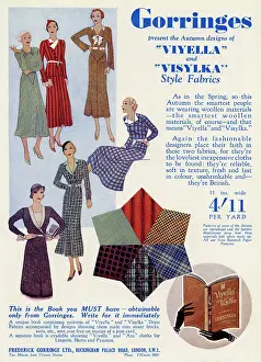 Swatch: Advert for Gorringes fashion fabrics 1932