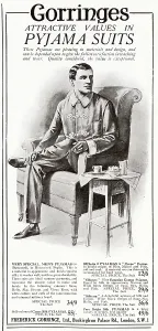 Advert for Gorringes - pyjama suits 1919