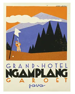 Java: Advertisement for Grand Hotel, Ngamplang, Java