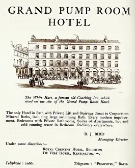 Telegram: Advert, Grand Pump Room Hotel, Bath