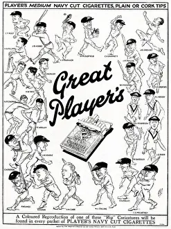 Batsmen: Advert, Great Player's cigarettes, with cricketers