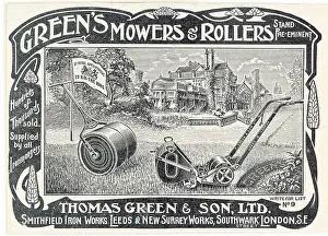Mowers: Advert for Green's lawn mower 1884