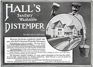 Sanitary: Advert for Hall's Distemper - wallpaper 1910