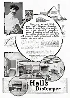 Washable: Advert for Hall's Washable Distemper 1913