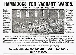 Wards: Advertisement for hammocks for workhouse vagrant wards