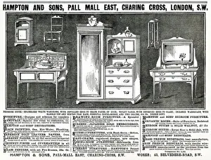 Cupboards: Advert for Hampton & Sons bedroom suite 1886