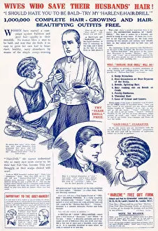 Baldness: Advert for Harlene - Baldness in Men 1925