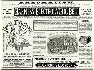 Cures: Advert for Harness Electropathic Belt 1892