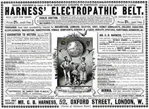 Electropathic: Advert for Harness Electropathic corset belts 1888