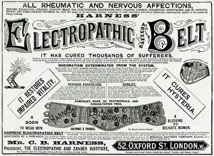Electropathic: Advert for Harness Electropathic corset belts 1891