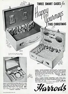Lotion: Advert for Harrods compact dressing case 1938
