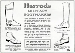 Russet: Advert for Harrods service boot 1915