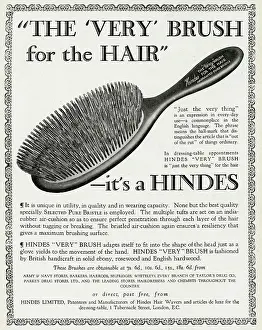 Bristle: Advert for Hindes hair brushes 1923