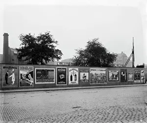 Mantles: Advertising hoardings in London with posters