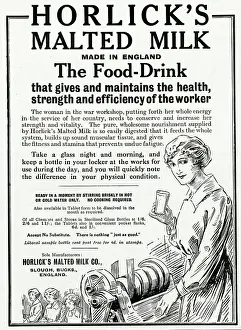 Malted: Advert for Horlick's - Malted Milk 1916