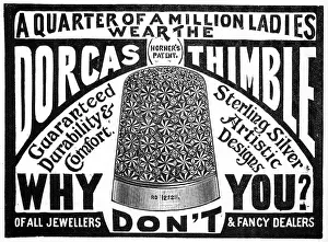 Horner: Advertisement for Horner's patent Dorcas thimble, 1899
