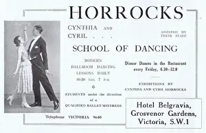 Horrocks: Advert for the Horrocks School of Dancing, London, 1923