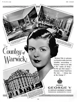Endorsement: Advert for Hotel George V featuring Countess of Warwick