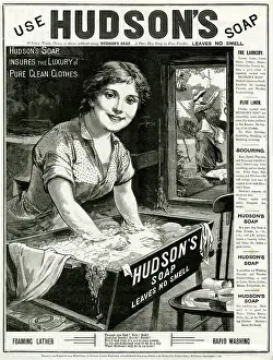 Soapy: Advert for Hudson's Soap 1885