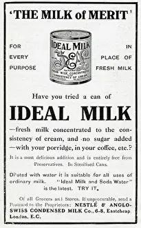 Condensed: Advert for Ideal Milk 1914