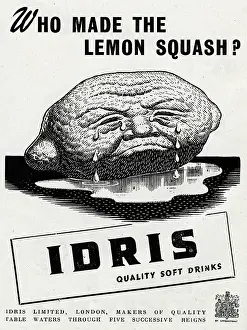 Squash: Advert for Idris quality soft drinks 1944
