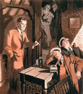 Slumped: Advertisement Illustration, Men Sleeping