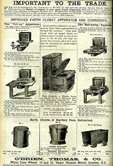 Sanitary: Advertisement, Improved Earth Closets and Commodes
