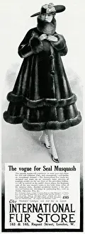 Furs: Advert for International Fur Store 1916