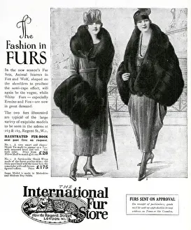 Stoles: Advert for International Fur Store 1919