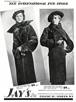 Jays: Advert for International Fur Store 1935