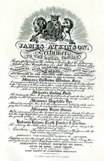 1826: Advert, James Atkinson, Perfumer, London