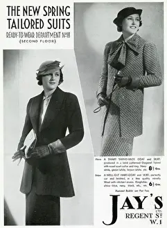 Jays: Advert for Jay's spring tailored suits 1937