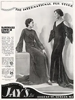 Gowns: Advert for Jay's - tea frocks 1934
