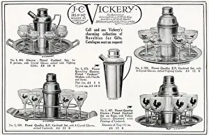 Glassware: Advert for J.C. Vickery - Cocktail Sets 1927