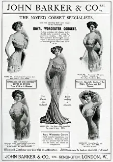 Corsets: Advert for John Barker & Co, corsets 1909