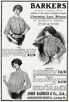 Scalloped: Advert for John Barker & Co, lace blouses 1912