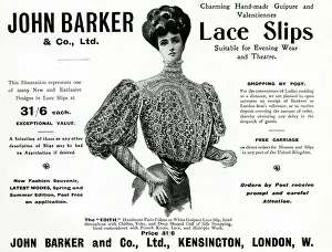 Embroider: Advert for John Barker & Co, lace slips 1906