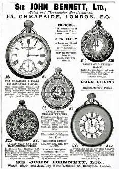 Timepiece: Advert for John Bennett pocket watches 1892