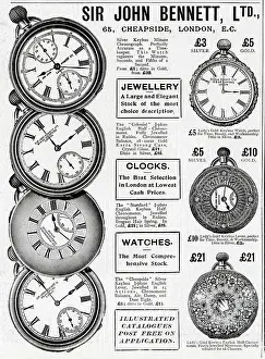 Cheapside: Advert for John Bennett pocket watches 1902