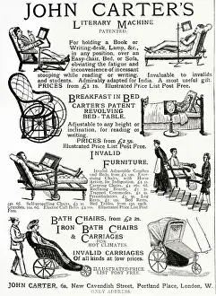Couches: Advert for John Carter's invalid chairs 1884