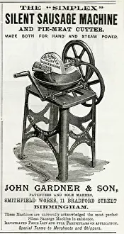 Smithfield: Advert for John Gardner & Son, sausage machine 1888
